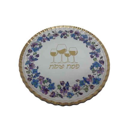 מגש קרטון ארבע כוסות פרחוני